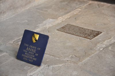 The grave of Anne, wife of William Shakespeare  (1556-1625)