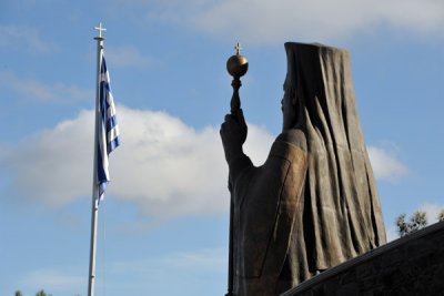 The Greek flag flies at the Tomb of Archbishop Makarios rather than that of the Republic of Cyprus