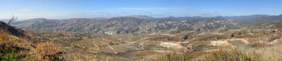 Panoramic view of the highlands of western Cyprus at Agios Nikolaos