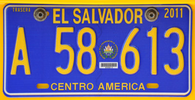 El Salvador - taxi license plate