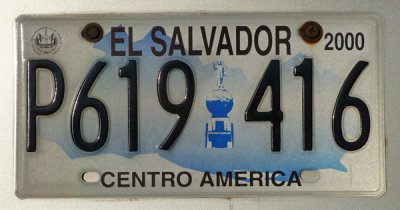 El Salvador License Plate