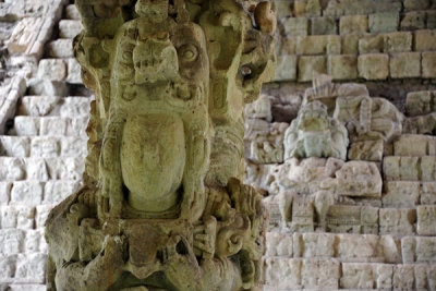 Detail of Stele M and the Hieroglyphic Stairway