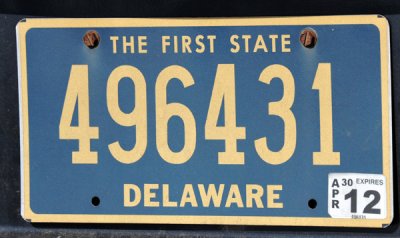 Delaware - the First State - License Plate