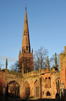 Cathedral with the spire of Trinity Church