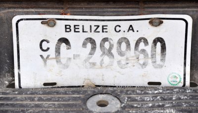 Belize License Plate, Flores, Guatemala
