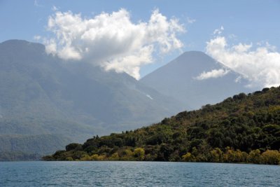 Santiago Atitln is on a small bay on the south side of the lake at the foot of the twin volcanoes 