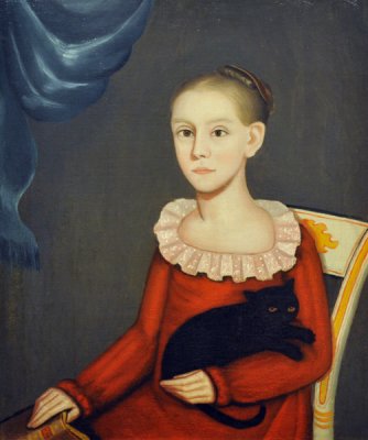 Ammi Phillips, Girl with Cat, ca 1814