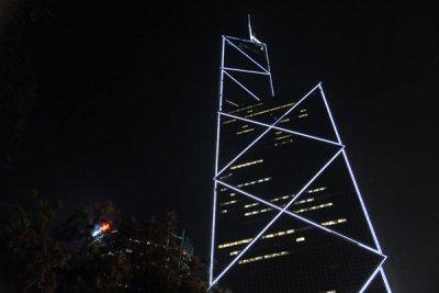 Bank of China Tower at night, Hong Kong