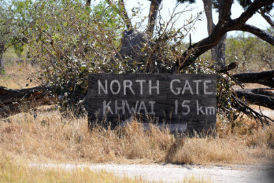 North Gate to Moremi Game Reserve at Khwai, 15km