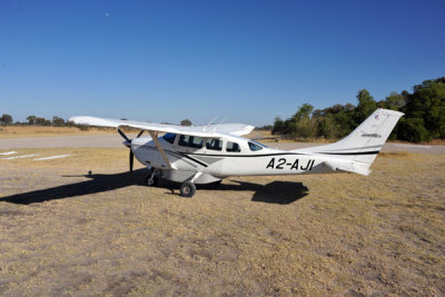 A bush taxi at the Khwai River Airstrip