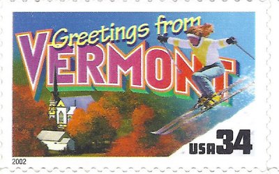 Greetings from Vermont USA Postage Stamp