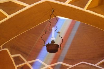 Sunlight passing through the colored glass, Moshir Al-Mamalek Hotel, Yazd