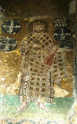 Mosaic of Emperor Alexandros (912-913), 10th Century, upper gallery