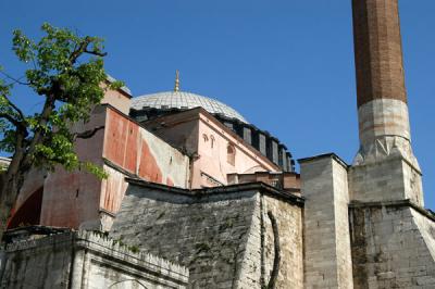 Four minarets were added during Sultan Mehmet's conversion from church to mosque