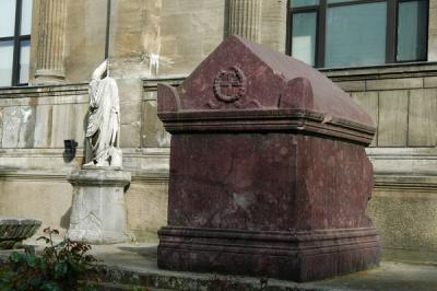 Early Christian sarcophagus displayed outside the Istanbul Archaeological Museum
