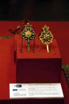 Enamelled golden aigrette holders, Ottoman, 2nd half 17th C.