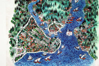 Map of old Constantinople/Byzantium and the Golden Horn