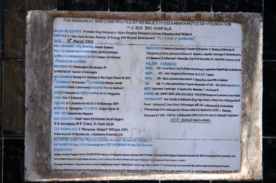 Details on the statue of King Muteesa, Kampala Ave