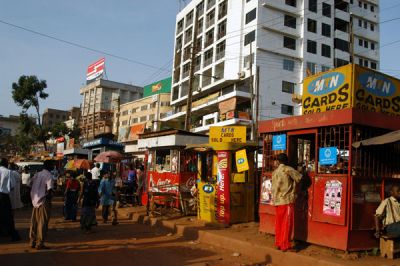 Kiosks around the Old Taxi Park, Burton Street, Kampala