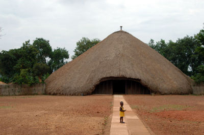 This large reed and bark cloth building houses the tombs of 4 kabakas (kings) of Buganda
