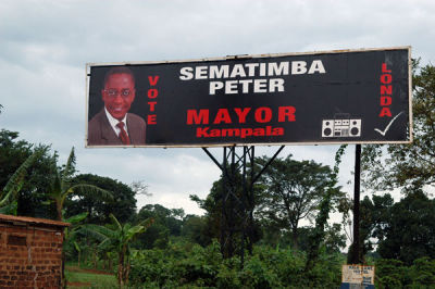Sematimba Peter for Mayor of Kampala - he certainly wins for billboard size