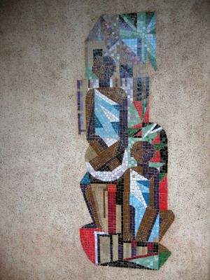 Mosaic by the entrance to the National Theatre