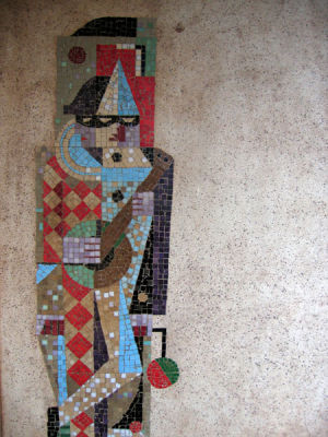 Mosaic by the entrance to the National Theatre