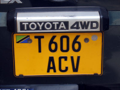 Tanzanian license plate