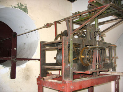Clock mechanism in the tower of Azania Front Lutheran Church, Dar es Salaam