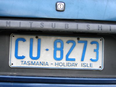 Old license plate from Tasmania