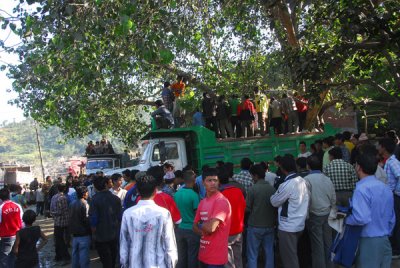 Apparently the protest was over the price paid to the government for stones quarried from the riverbed