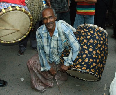 Hindu festival drummer, Shankharia Bazar-Dhaka