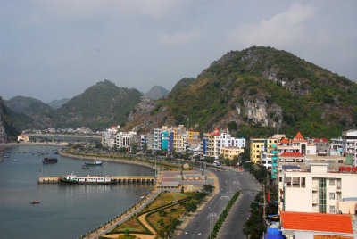 The Cat Ba Town strip from the Holiday View Hotel