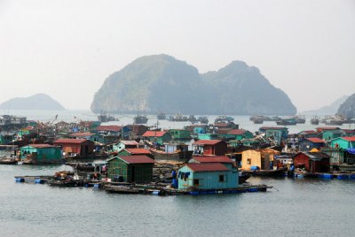 Floating village, Cat Ba Harbor