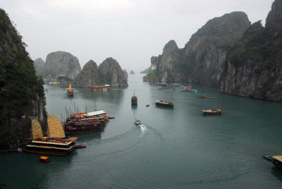 View of Halong Bay from the exit of Hang Sung Sot Cave