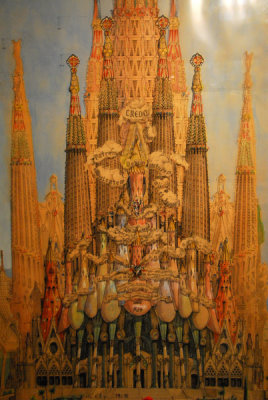 Drawing for the south Glory Faade, to be completed, Sagrada Familia