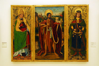 Triptych with St. John the Baptist, St Fabian and St. Sebastian; Miguel Ximnez 1494