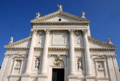 Main faade of the Church of San Giorgio Maggiore (St. George) resembling a classical temple
