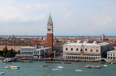 The Campanile of St. Marks and the Doges Palace seen from San Giorgio Maggiore