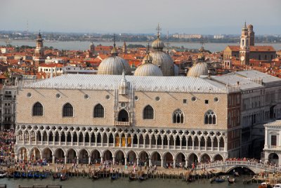 Doges Palace of Venice seen from the bell tower of San Giorgio Maggiore