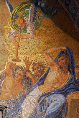 San Marco Mosaic - figure on the right side of The Last Judgement over the main portal, 1836