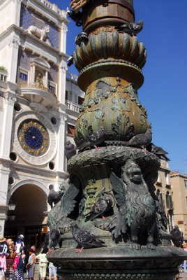 Bronze base of pole in St. Marks Square, one of a pair