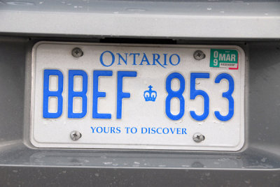 Canadian license plate - Ontario