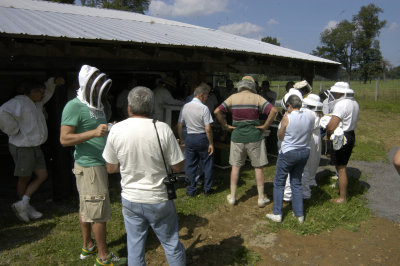 Beekeepers gather at the Cella farm