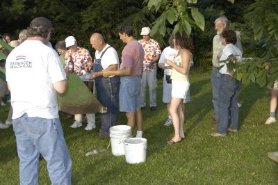 Lining up for the ice cream