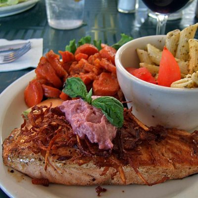 Salmon Topped With Merlot Aioli