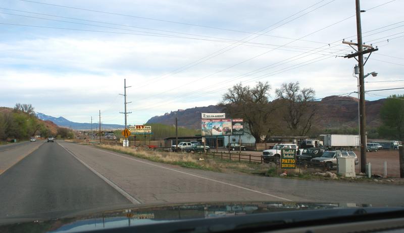 Nearing a campground at north end of town