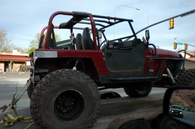 Jeep on trailer