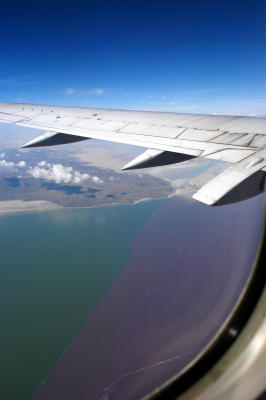 Railroad causeway in Great Salt Lake