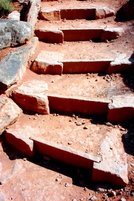 Attractive trail steps made with local materials